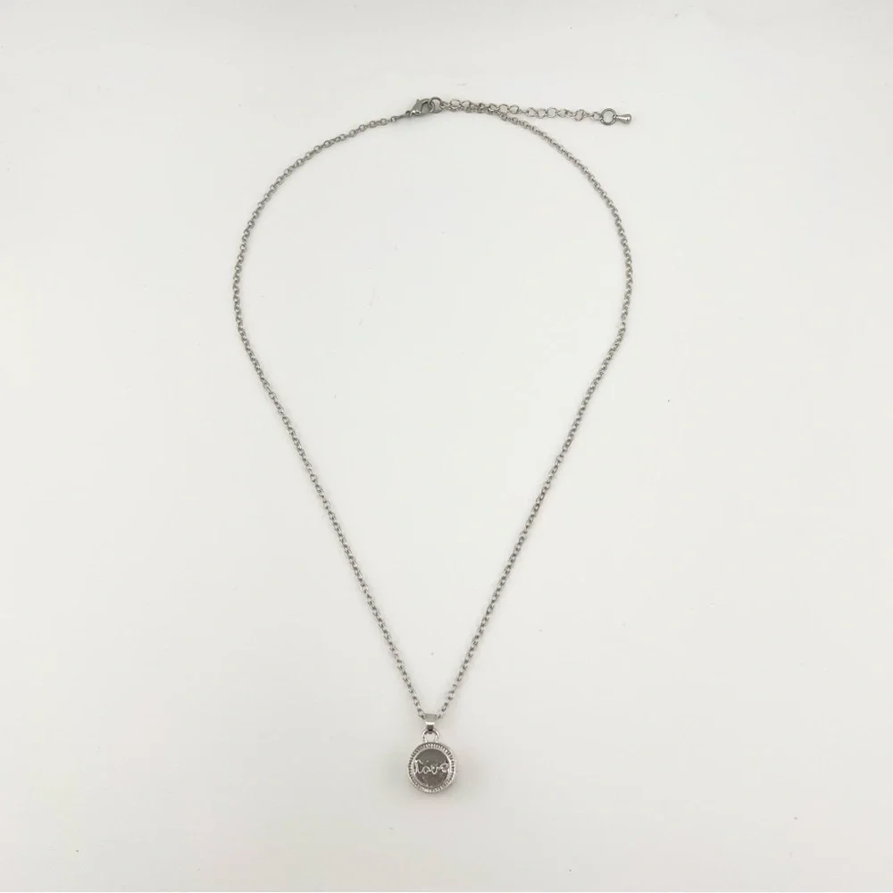 Swarovski Crystal Love Pendant Necklace Rhodium